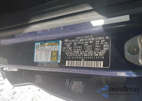 2017 Kia Sorento 2.4L Lx z USA, uszkodzony, nr VIN 5XYPGDA3XHG216776